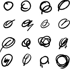 Circle scratches Hand Drawing Element
