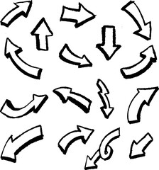 Doodle sign arrow handdrawing bundling 