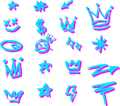 Duo tone Grunge Brush Grafity Element Bundling