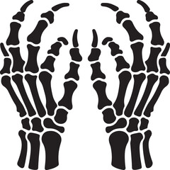 skeleton hands silhouette design vector art illustration.