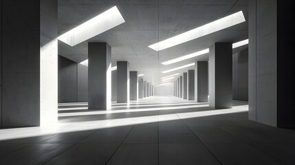 Obraz premium Minimalist Architectural Passage with Ambient Lighting and Clean Geometric Lines