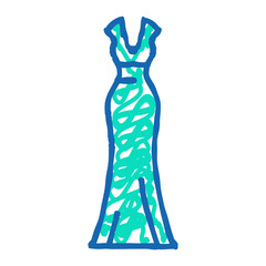 column wedding dress doodle icon sketch vector. column wedding dress sign. isolated symbol illustration