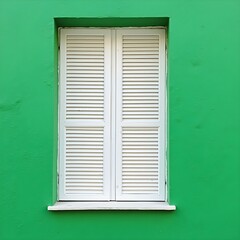 Fototapeta premium green window on the wall