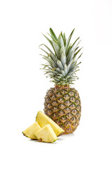 fresh pineapple on white background