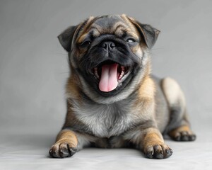 Obraz premium Happy Pug Dog Face Close