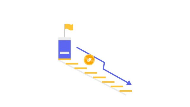investment risk decreases business animation. Animated bankruptcy financial business