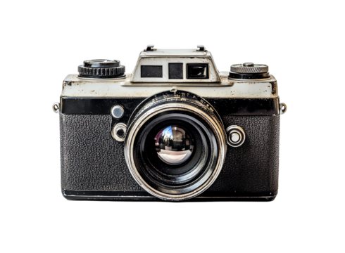 Vintage camera on white isolated