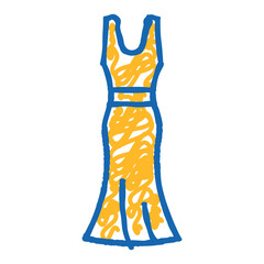 scoop bride dress doodle icon sketch vector. scoop bride dress sign. isolated symbol illustration