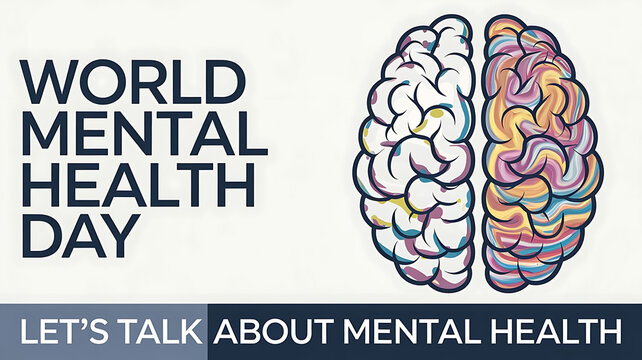 A banner with text world mental health day