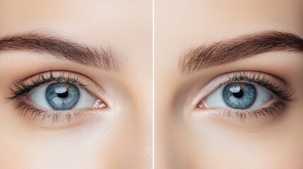 Obraz premium Close-Up of Beautiful Blue Eyes with Symmetrical Brows