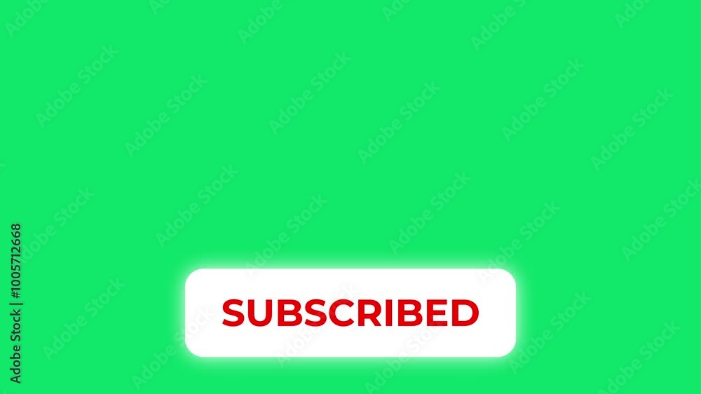 Wall mural subscribe button animation, subscribing animation, animated subscribe button on green screen with gl