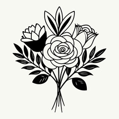 black and white rose