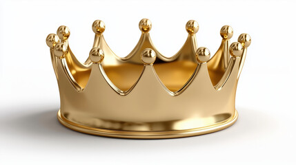 shiny gold crown with intricate details and smooth finish, symbolizing royalty and elegance. This majestic piece is perfect for representing power and nobility