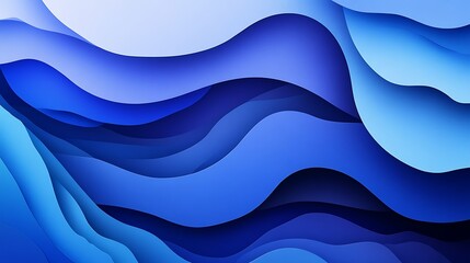 Obraz premium Abstract Blue Wave Paper Cutout