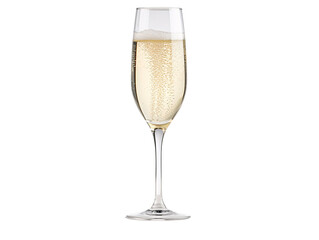 a glass of champagne with bubbles