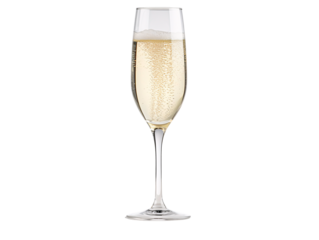 a glass of champagne with bubbles