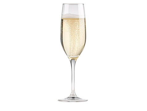 a glass of champagne with bubbles
