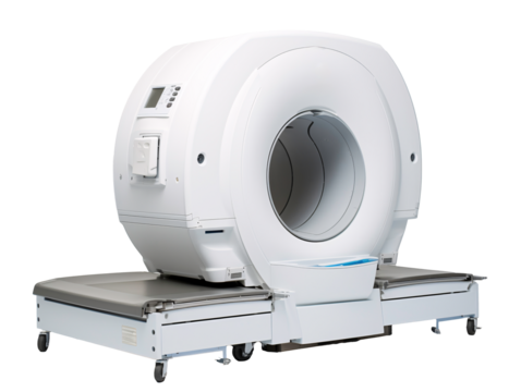 a large white machine with a round hole