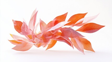 Fototapeta premium Autumn Whirlwind - Swirling Leaves in Motion Showcase Seasonal Beauty on White Background