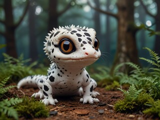 Fototapeta premium Cute Gecko in a Forest Setting