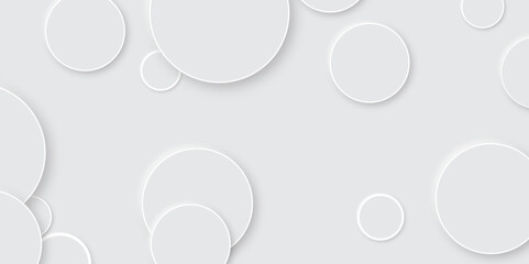 Abstract grey geometric modern circle background design. background with decorative elements in Neomorphs style with copy space. You can use for add, poster, design artwork, template banner, wallpa