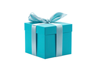 a blue box with a bow