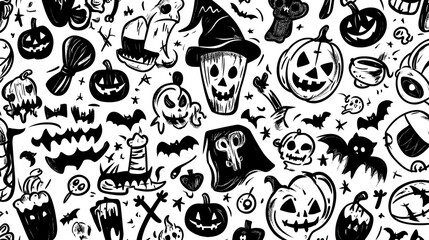 Fototapeta premium halloween themed pattern