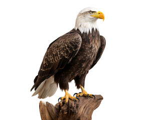 a bald eagle on a log