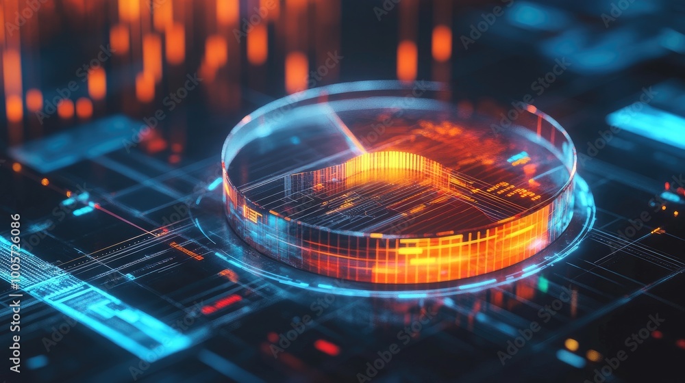 Aufkleber futuristic digital interface with abstract elements