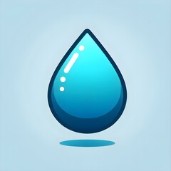 AI Generated a vibrant blue water drop graphic on a light background, symbolizing freshness and purity in design