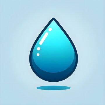 AI Generated a vibrant blue water drop graphic on a light background, symbolizing freshness and purity in design