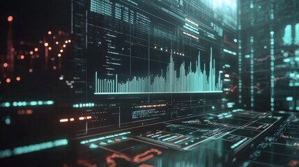 Futuristic Data Visualization and Analytics Interface