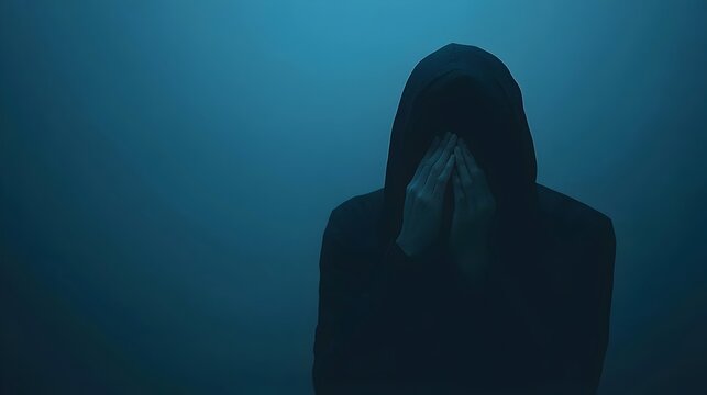 Shadowy Figure Whispering Insidious Betrayal Into Unsuspecting Person s Ear Symbolizing Dark Conspiracy and Deception