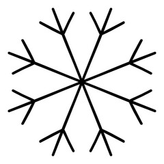 Hand drawn snowflake doodle sketch style outline illustration 