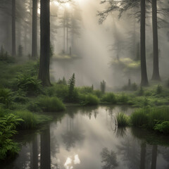 Obraz premium Illustrations of fog in nature