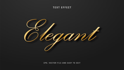 Elegant gold script text effect, editable font style