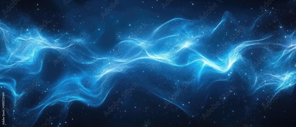 Poster a mesmerizing swirl of blue light and energy, creating an ethereal background ideal for digital art 