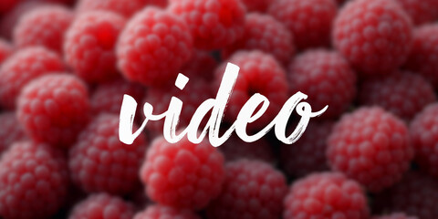 raspberry on a white background and text video