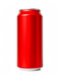 a red can on white background