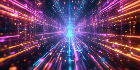 Fototapeta premium abstract neon tunnel background