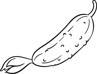 Сucumber Vegetable Outline Illustration