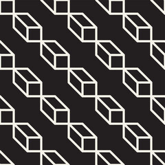 Vector seamless pattern. Repeating abstract background. Black and white geometric lattice design. Modern stylish texture.