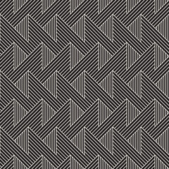 Vector seamless pattern. Repeating abstract background. Black and white geometric lattice design. Modern stylish texture.