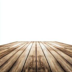 Wooden floor with a white isolated background, perfect for product displays or creative projects.