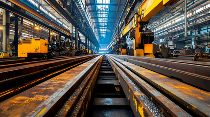 High Precision Steel Cutting in Industrial Factory