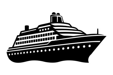 Cruise Ship, Cruise Ship silhouette vector, Cruise Ship silhouette SVG