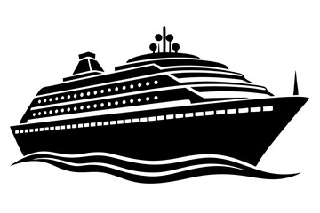 Obraz premium Cruise Ship, Cruise Ship silhouette vector, Cruise Ship silhouette SVG
