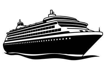 Fototapeta premium Cruise Ship, Cruise Ship silhouette vector, Cruise Ship silhouette SVG
