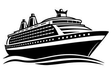 
cruise ship icon, cruise ship silhouette vector illustration

