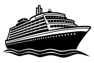 Obraz premium cruise ship icon, cruise ship silhouette vector illustration